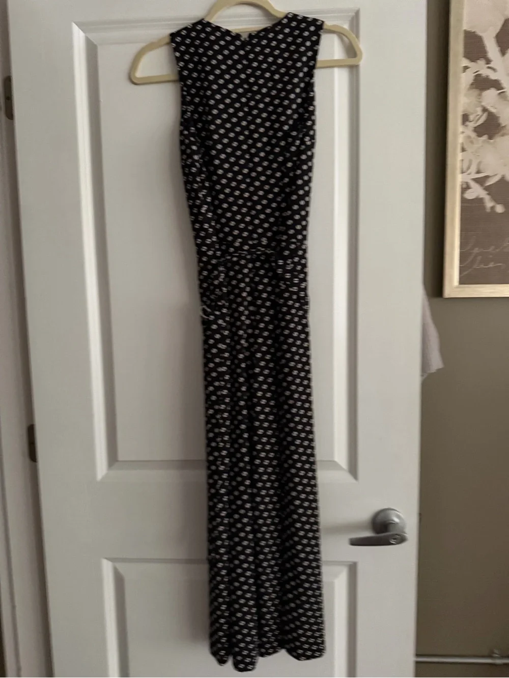 Michael Kors Black and White Sleeveless Jumpsuit with Cropped Pants